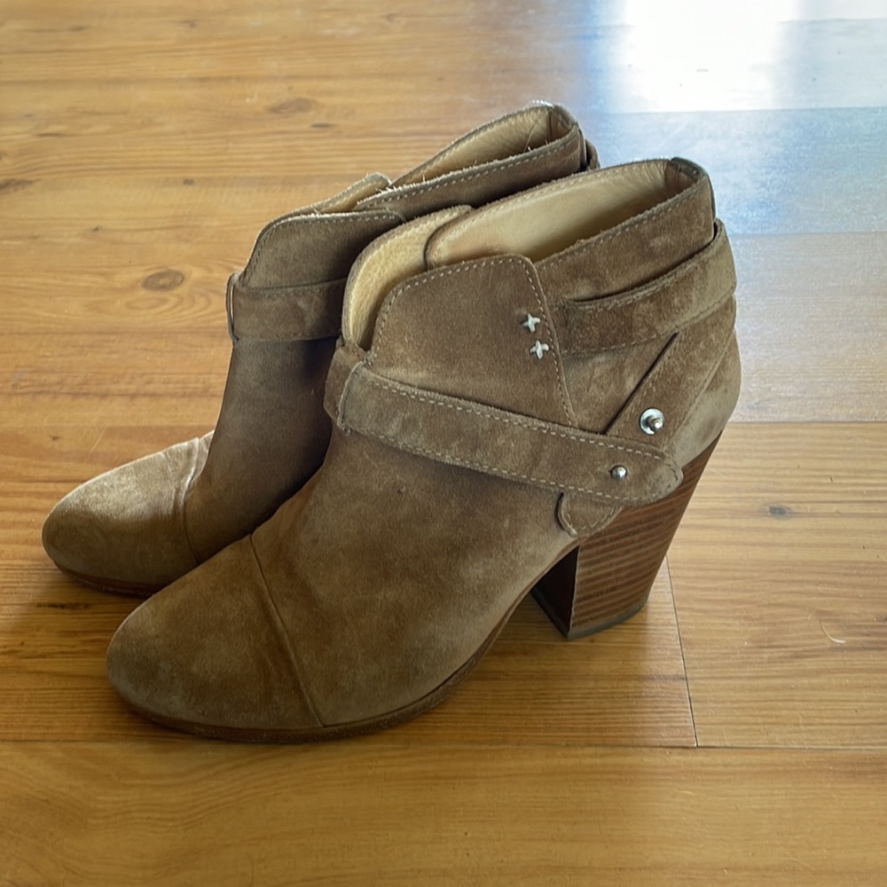 Rag And Bone Tan Suede Heeled Booties Eu Size 38 - image 3